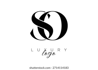 Logotipo de tipografia de monograma de letra serifa SO para identidade de marca premium elegante