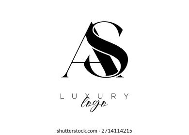 AS Serif Letter Monogram Typografy Logo für elegante Premium-Branding-Identität