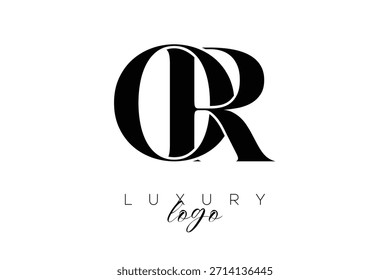 Logotipo de la tipografía del monograma de la letra de OR Serif para la identidad elegante de la marca de Premium
