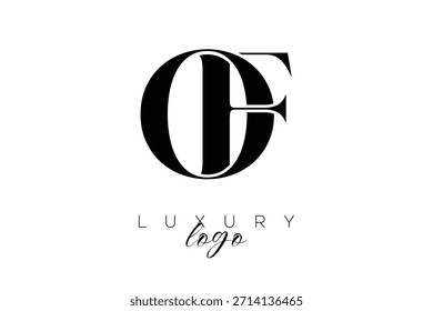 Logotipo de la tipografía del monograma de la letra de OF Serif para la identidad elegante de la marca de Premium