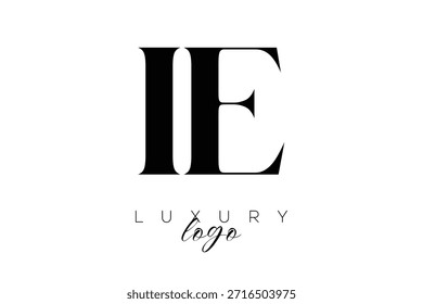 IE Serif Letter Monogram Typografy Logo für elegante Premium-Branding-Identität
