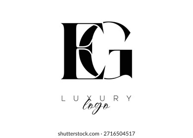 EG Serif Letter Monogram Typography Logo for Elegant Premium Branding Identity
