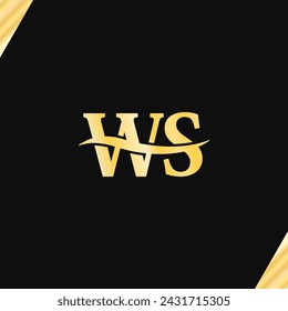serif typography WS letters Logo Minimalist design vector of business initial name logotype.