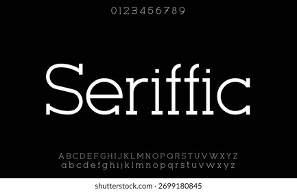 Alfabeto de fonte vetorial com números