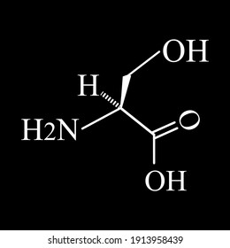 Serine amino acid. Chemical molecular formula Serine amino acid. Vector illustration on isolated background