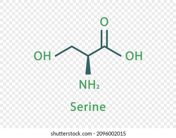 Serine chemische Formel. Serine strukturelle chemische Formel einzeln auf transparentem Hintergrund.