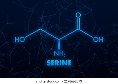 Serine formula. Serine or l-serine, Ser, S, amino acid molecule.