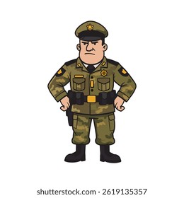 
SERIOUS ARMY GENERAL VECTOR ILLUSTRATION
