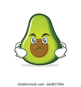 Serious avocado cartoon character collection vector art