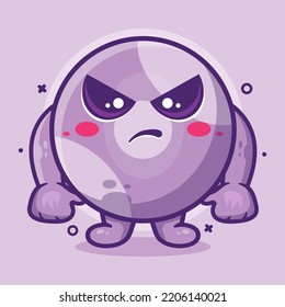 serious billiard ball character mascot with angry expression isolated cartoon in flat style design