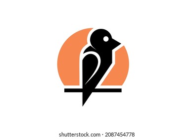 serious bird looking aside vector illustration design