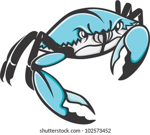 Serious Blue Crab Illustration