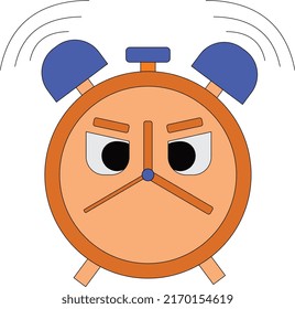 Serious brown blue Clock alarm 