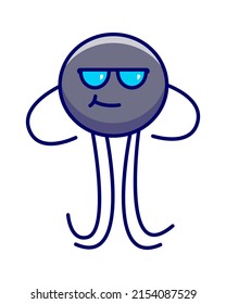 Serious cartoon spider. Vector illustration