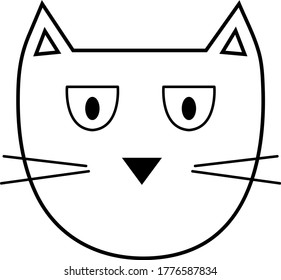 Serious cat character with mustache doodle