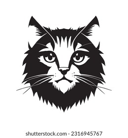 Diseño del logo del gato serio en vector