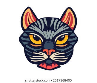 Serious cat using zentangle technique.