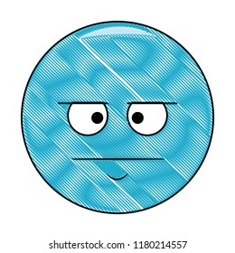 Serious chat emoticon scribble