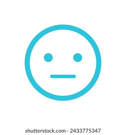 Serious emoji face, emoticon feelings, drawing isolated on white background