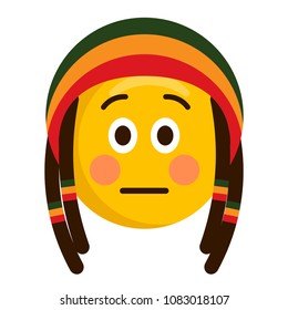 Serious Emoji With A Reggae Hat