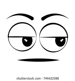 Serious expression isolated on white background, Vector illustration
