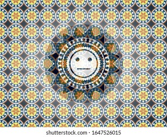 ernsthaftes Gesichtssymbol im arabischen Stil. arabische Dekoration.
