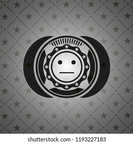 serious face icon inside black badge