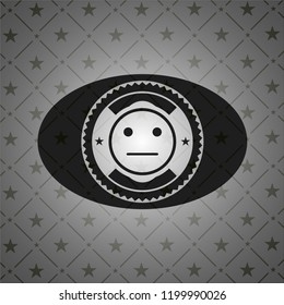 serious face icon inside dark badge