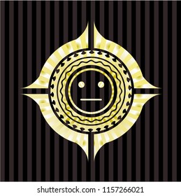 serious face icon inside gold badge