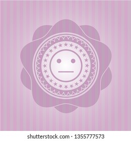 serious face icon inside pink icon or emblem
