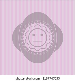 serious face icon inside retro style pink emblem