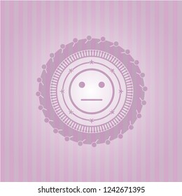 serious face icon inside retro pink emblem
