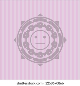 serious face icon inside retro style pink emblem