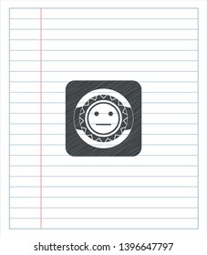 serious face icon penciled. Vector Illustration. Detailed.