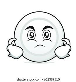 Serious face plate cartoon character vector art