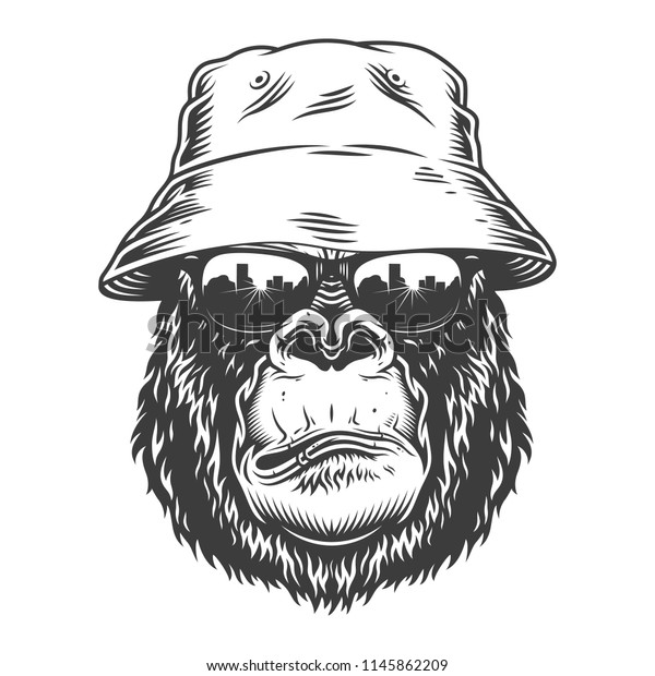 Gorilla Head Monochrome Style Panama 