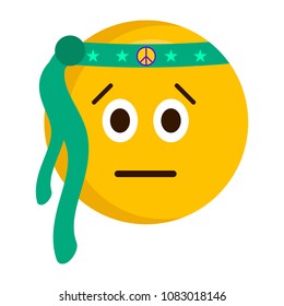 Serious hippie emoji with a bandage
