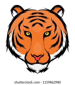 A serious looking tiger cartoon design