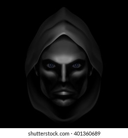 Serious Male Shadowed Face under the Hood