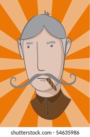 serious mexican boss. hand-draw vector illustration