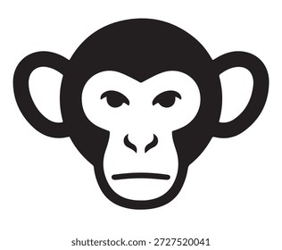 Un icono serio de cara de mono con una expresión neutral.