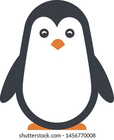 Serious penguin, illustration, vector on white background