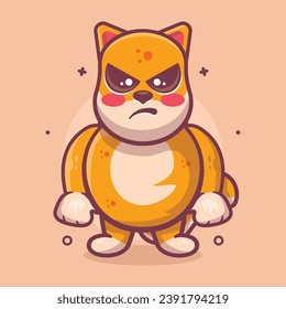 serious shiba dog animal character mascot with an angry expression isolated cartoon