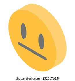 Serious smile emoji icon. Isometric of serious smile emoji vector icon for web design isolated on white background