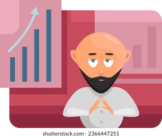 Con aspecto serio, patrón, ilustración, vector sobre fondo blanco.