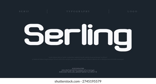 Serling, Creative digital abstract scifi modern alphabet fonts. Science fiction typography sport, technology, fashion, digital, future creative logo font. vector illustration
