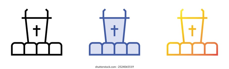 sermon icon. Linear, Blue Fill and Gradient Style Design Isolated On White Background