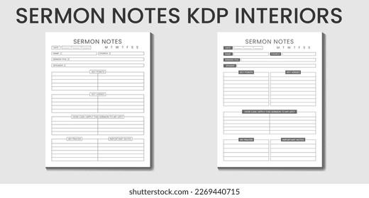 Sermon notes 2023-2024 KDP interior bundle designs