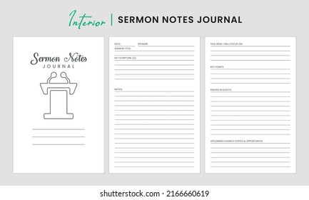 Sermon Notes Journal Interior Template