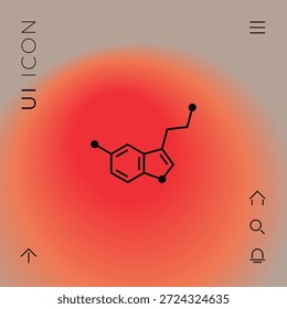 Serotonina. Ícone de fórmula química. Elemento para seu design